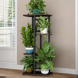 Modern Wood Floor Indoor Storage Plant Stand White Image - 2