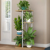 Modern Wood Floor Indoor Storage Plant Stand White Image - 21