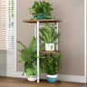 Modern Wood Floor Indoor Storage Plant Stand White Image - 8