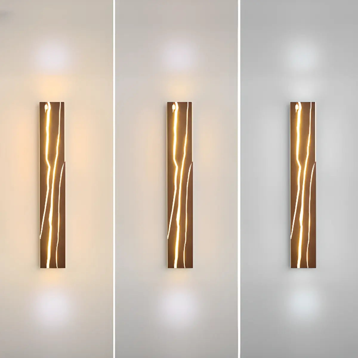 Modern Wood Geometric Artistic Pattern Wall Sconce Image - 12