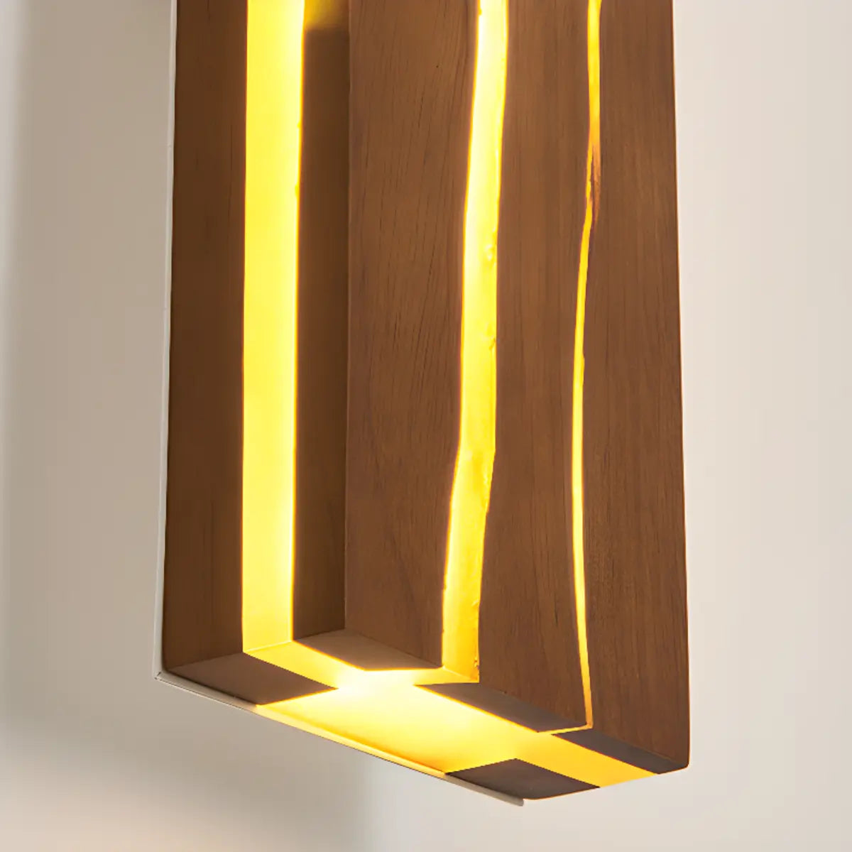 Modern Wood Geometric Artistic Pattern Wall Sconce Image - 14