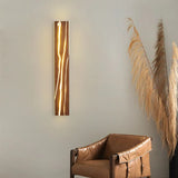 Modern Wood Geometric Artistic Pattern Wall Sconce Image - 2