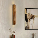 Modern Wood Geometric Artistic Pattern Wall Sconce Image - 3