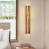 Modern Wood Geometric Artistic Pattern Wall Sconce Image - 4