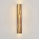 Modern Wood Geometric Artistic Pattern Wall Sconce Image - 8