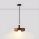 Modern Wood Geometric Pendant Light Adjustable Height Image - 16