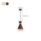 Modern Wood Geometric Pendant Light Adjustable Height Image - 25