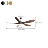 Modern 3 Wood Grain Blades Ceiling Fan with LED Light Image - 20