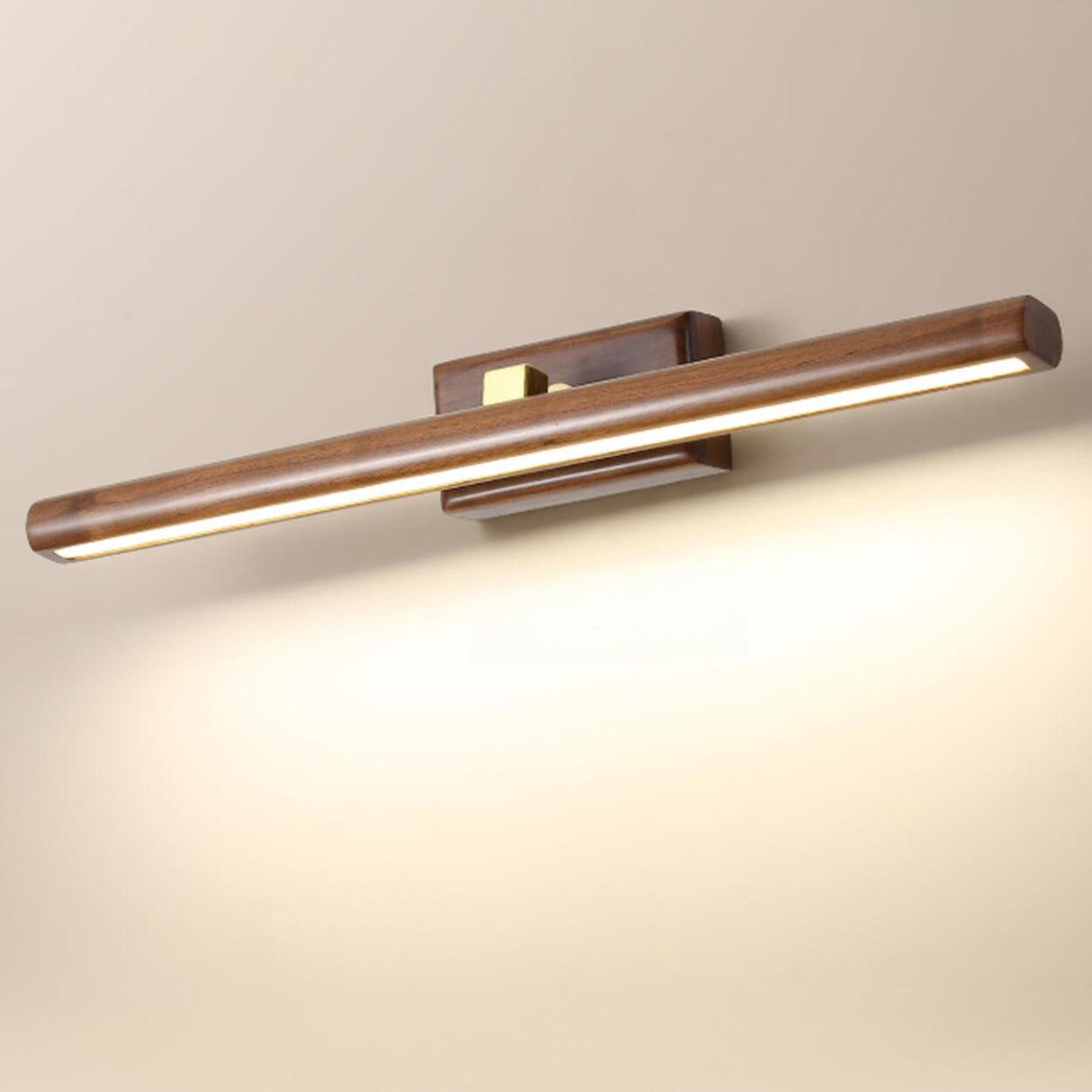 Modern Wood Grain Tube LED Bathroom Vanity Light  Image - 5