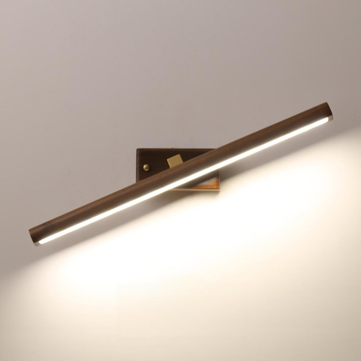 Modern Wood Grain Tube LED Bathroom Vanity Light  Image - 8