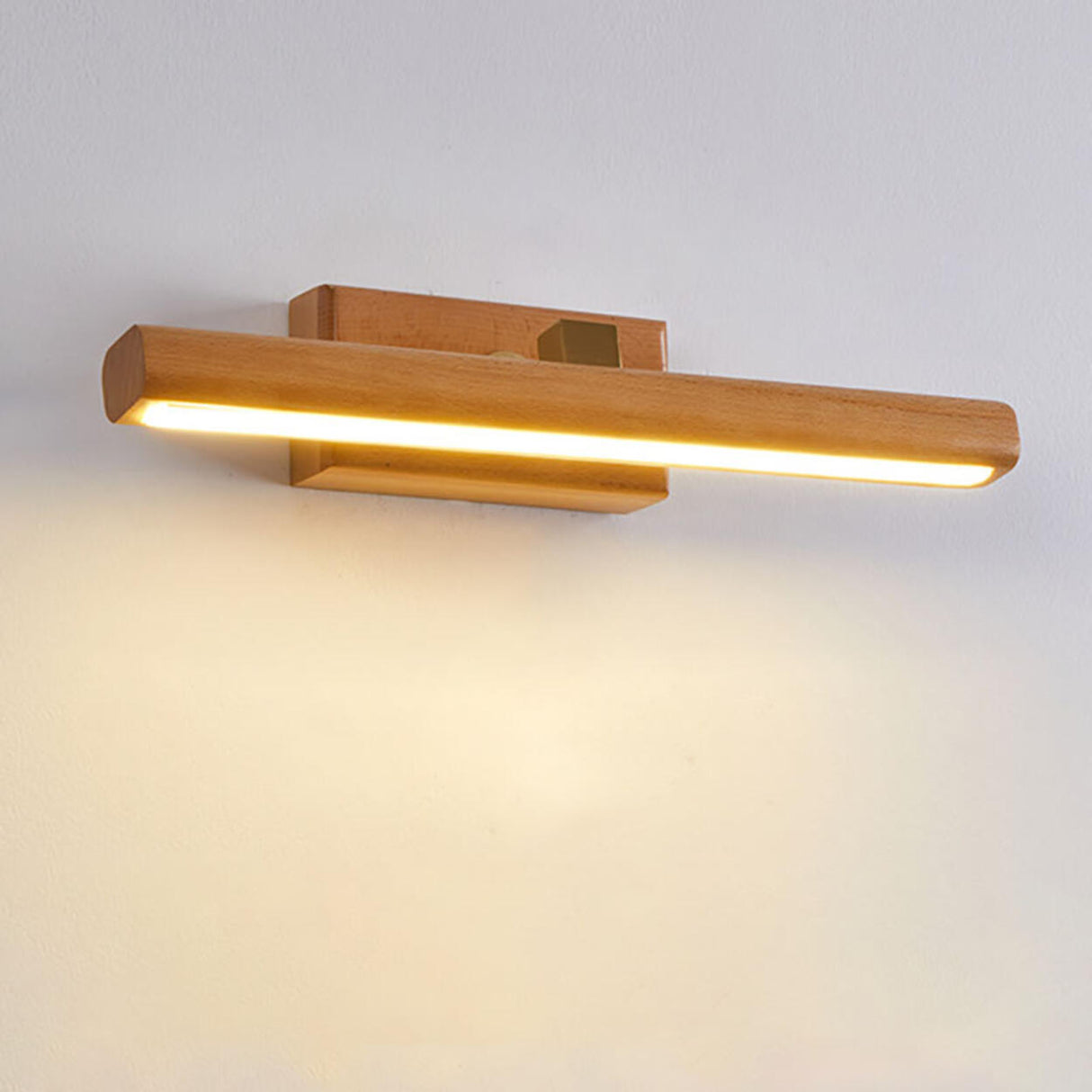 Modern Wood Linear LED Bathroom Vanity Light Image - 11