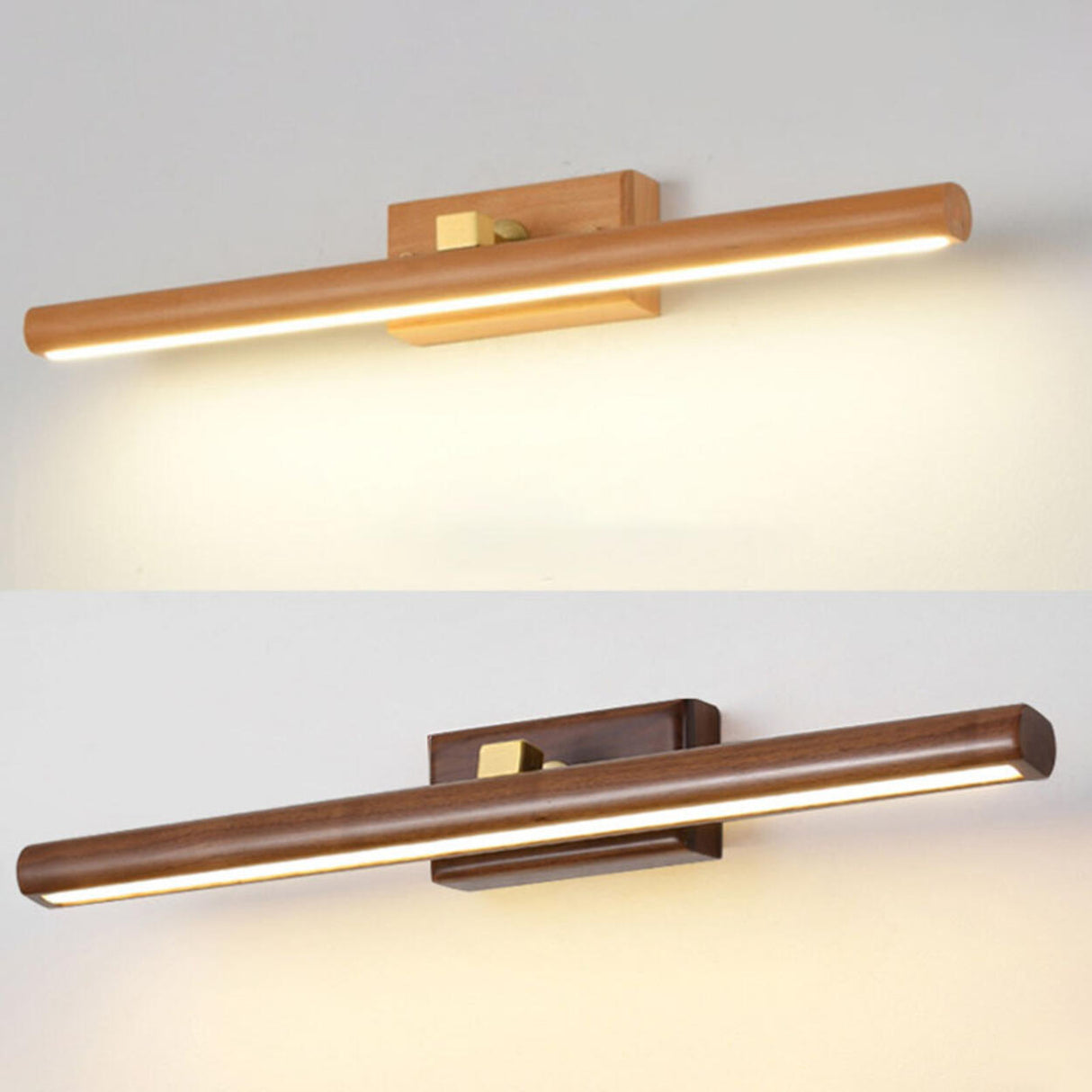 Modern Wood Linear LED Bathroom Vanity Light Image - 12