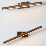 Modern Wood Linear LED Bathroom Vanity Light Image - 14