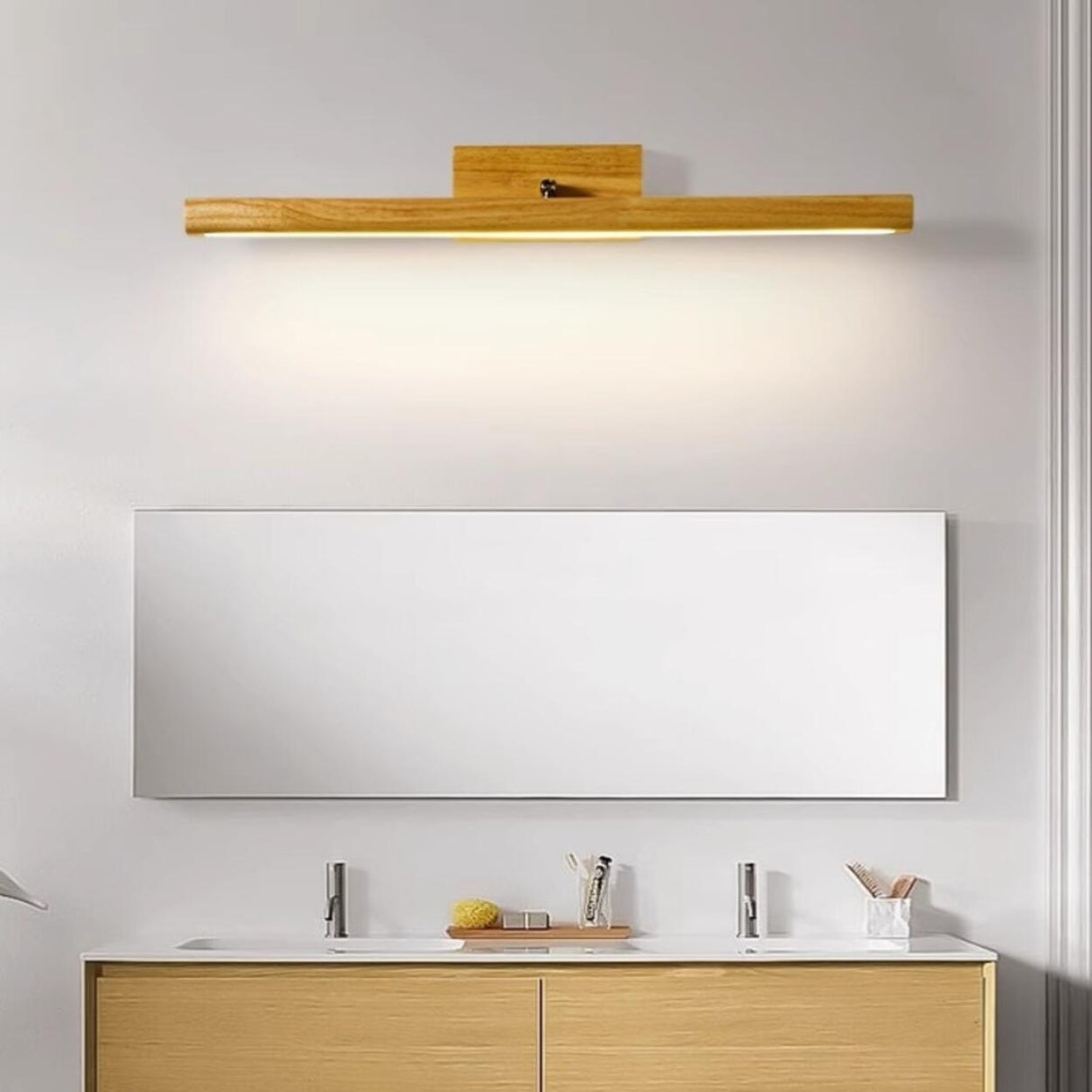 Modern Wood Linear LED Bathroom Vanity Mirror Light  Image - 3