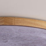 Modern Wood Round Moon-Themed LED Flush Mount Light Image - 11