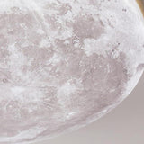 Modern Wood Round Moon-Themed LED Flush Mount Light Image - 13