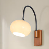 Modern Wood White Curved Arm Sconce Image - 8