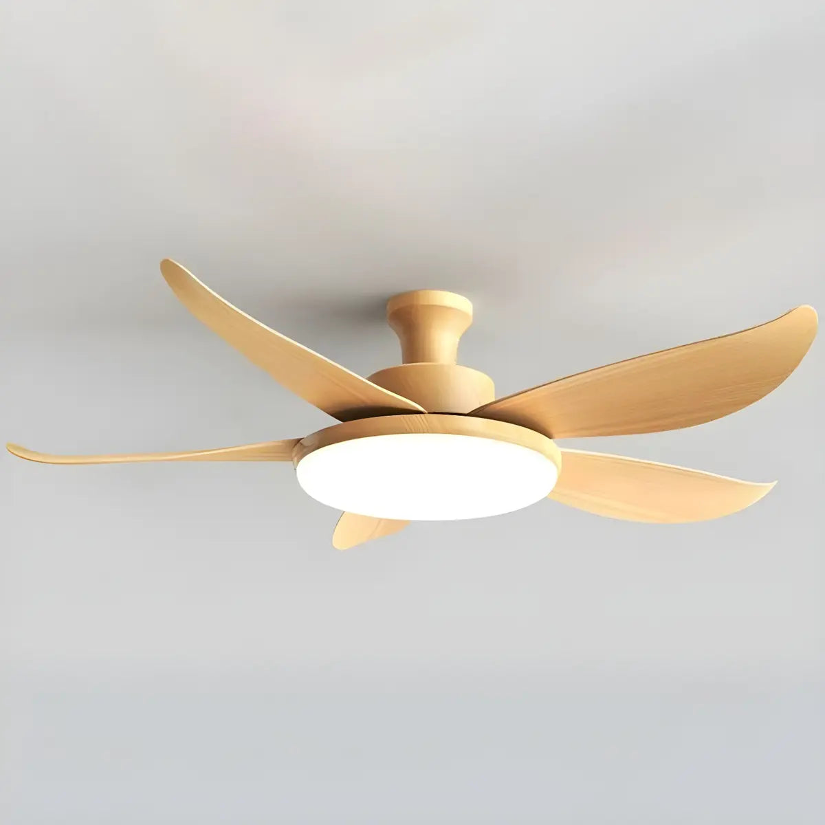 Remote Control Wooden 5 Blade Ceiling Fan with Light Image - 11