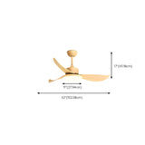 Remote Control Wooden 5 Blade Ceiling Fan with Light Image - 18