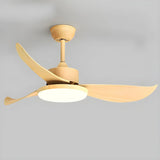 Remote Control Wooden 5 Blade Ceiling Fan with Light Image - 2