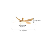 Remote Control Wooden 5 Blade Ceiling Fan with Light Image - 20