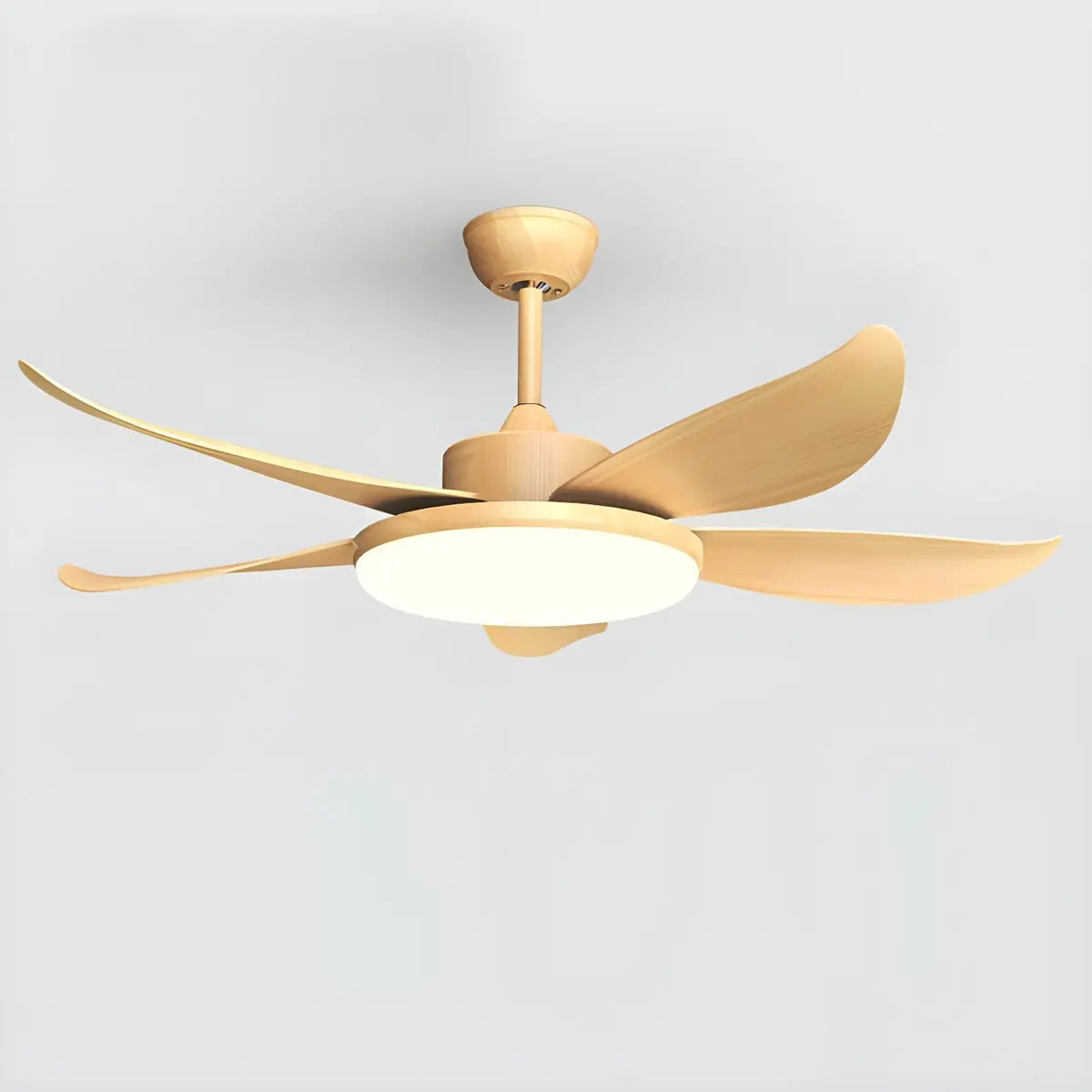 Remote Control Wooden 5 Blade Ceiling Fan with Light Image - 3