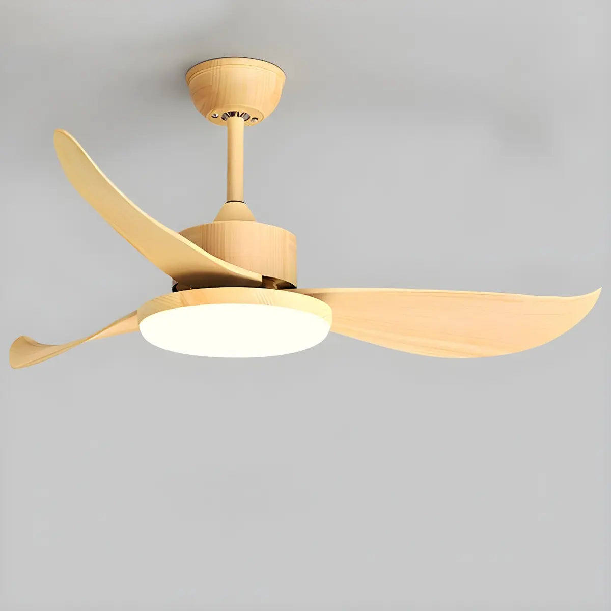 Remote Control Wooden 5 Blade Ceiling Fan with Light Image - 5