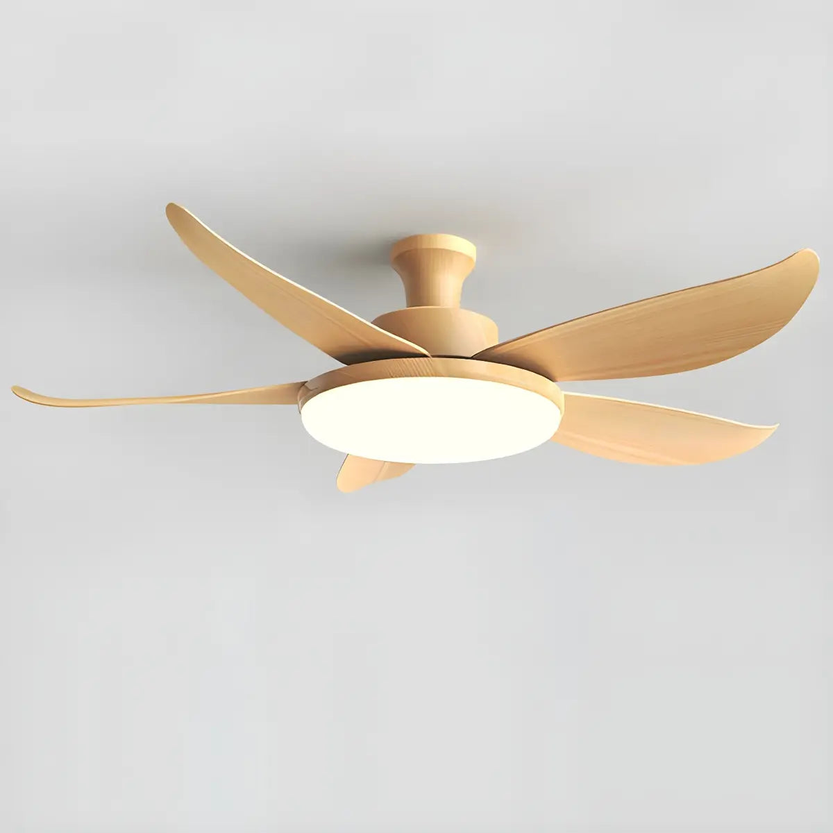 Remote Control Wooden 5 Blade Ceiling Fan with Light Image - 9