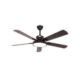 Modern Wooden 5 Blade Tricolor LED Ceiling Fan Light Image - 5