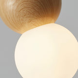 Modern Wooden Acrylic Sphere Living Room Pendant Light Image - 6