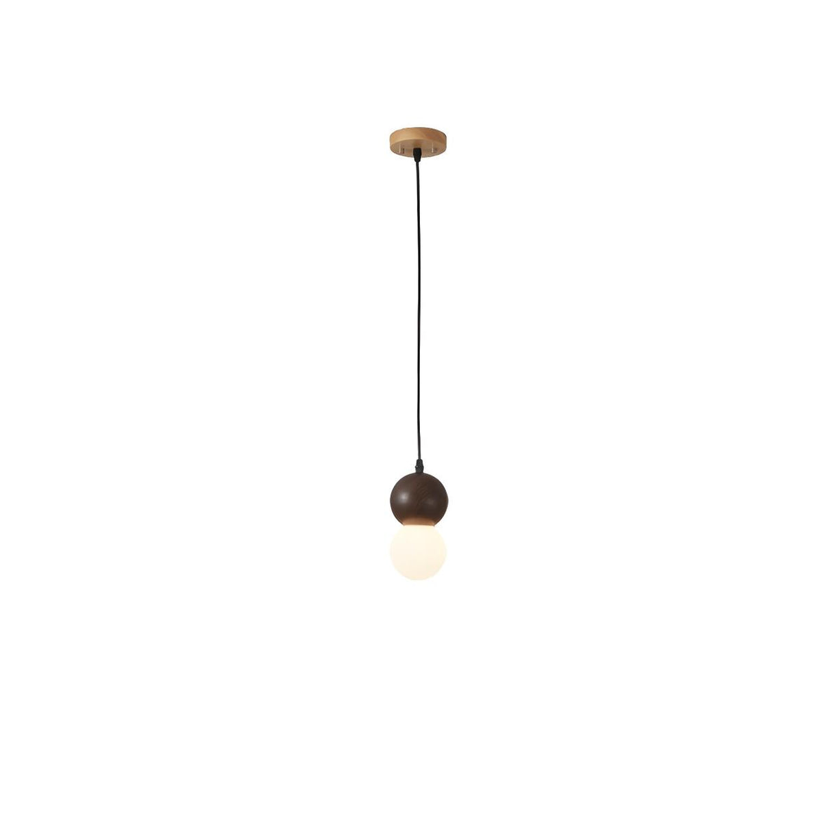 Modern Wooden Acrylic Sphere Living Room Pendant Light Image - 7