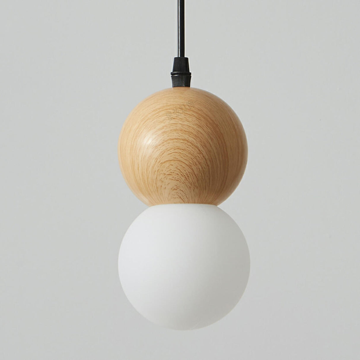 Modern Wooden Acrylic Sphere Living Room Pendant Light Image - 9