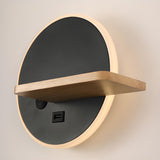 Modern Wooden Backlit Design Circular Wall Sconce  Image - 14