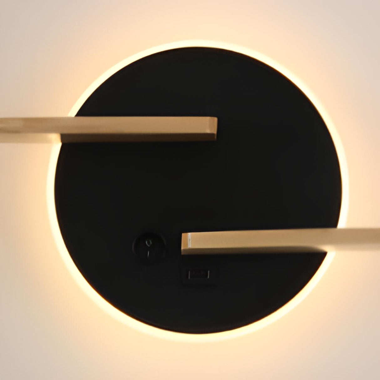 Modern Wooden Backlit Design Circular Wall Sconce  Image - 7