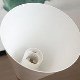 Modern Wooden Base Cone Metal Shade Wall Sconce Image - 12