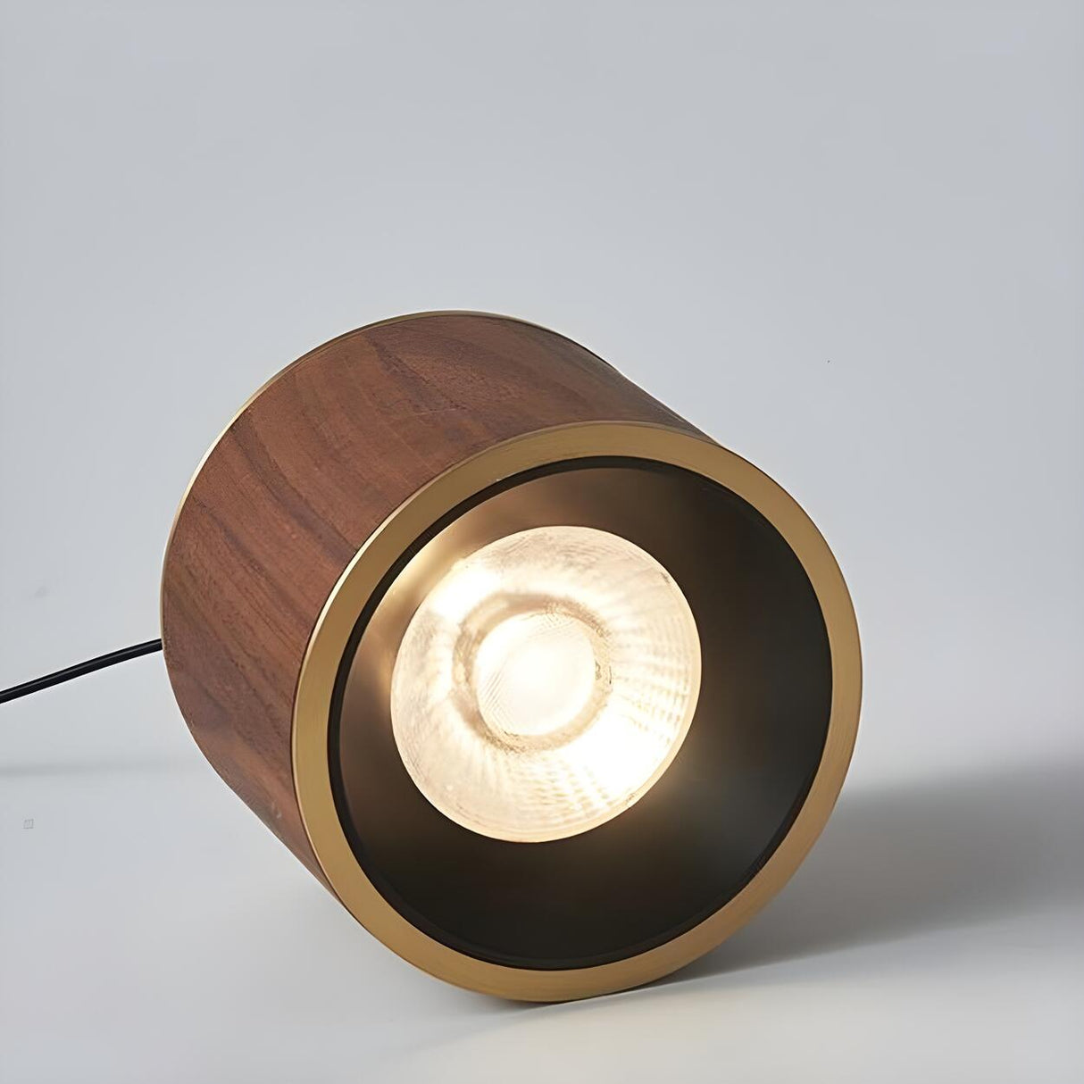 Modern Wooden Cylinder Pendant Light Adjustable Cord Image - 10