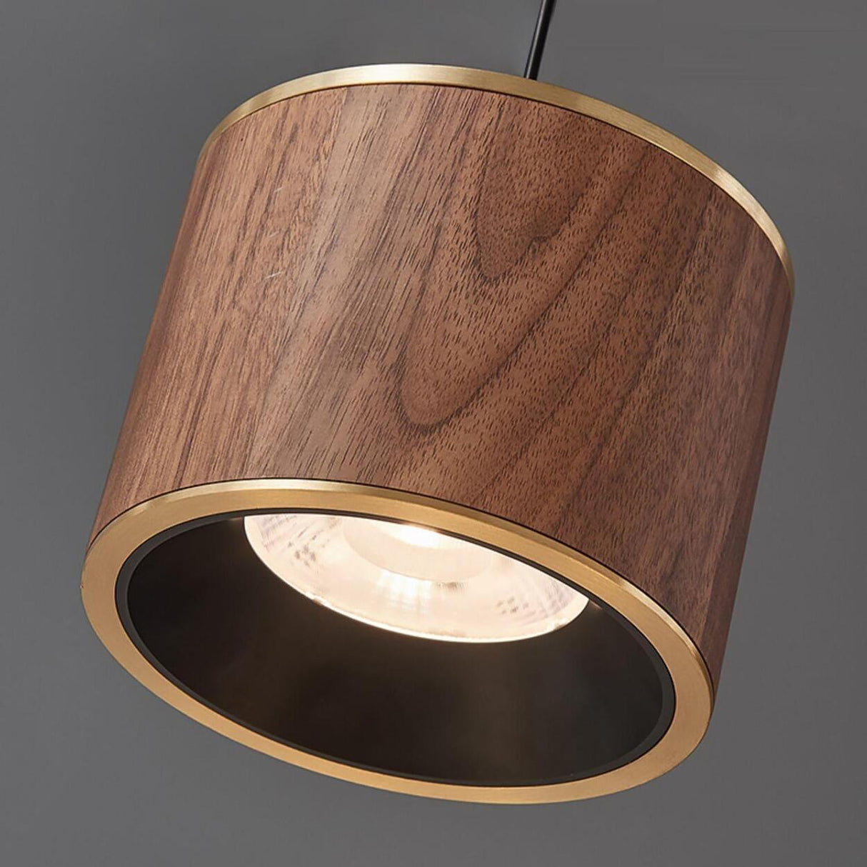 Modern Wooden Cylinder Pendant Light Adjustable Cord Image - 8