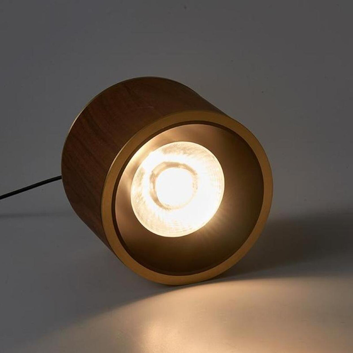 Modern Wooden Cylinder Pendant Light Adjustable Cord Image - 9