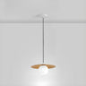 Modern Wooden Disc Globe Opal Glass UFO Pendant Light Image - 2