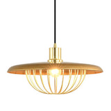 Modern Wooden Dome Wire Cage Dining Room Pendant Light Image - 11