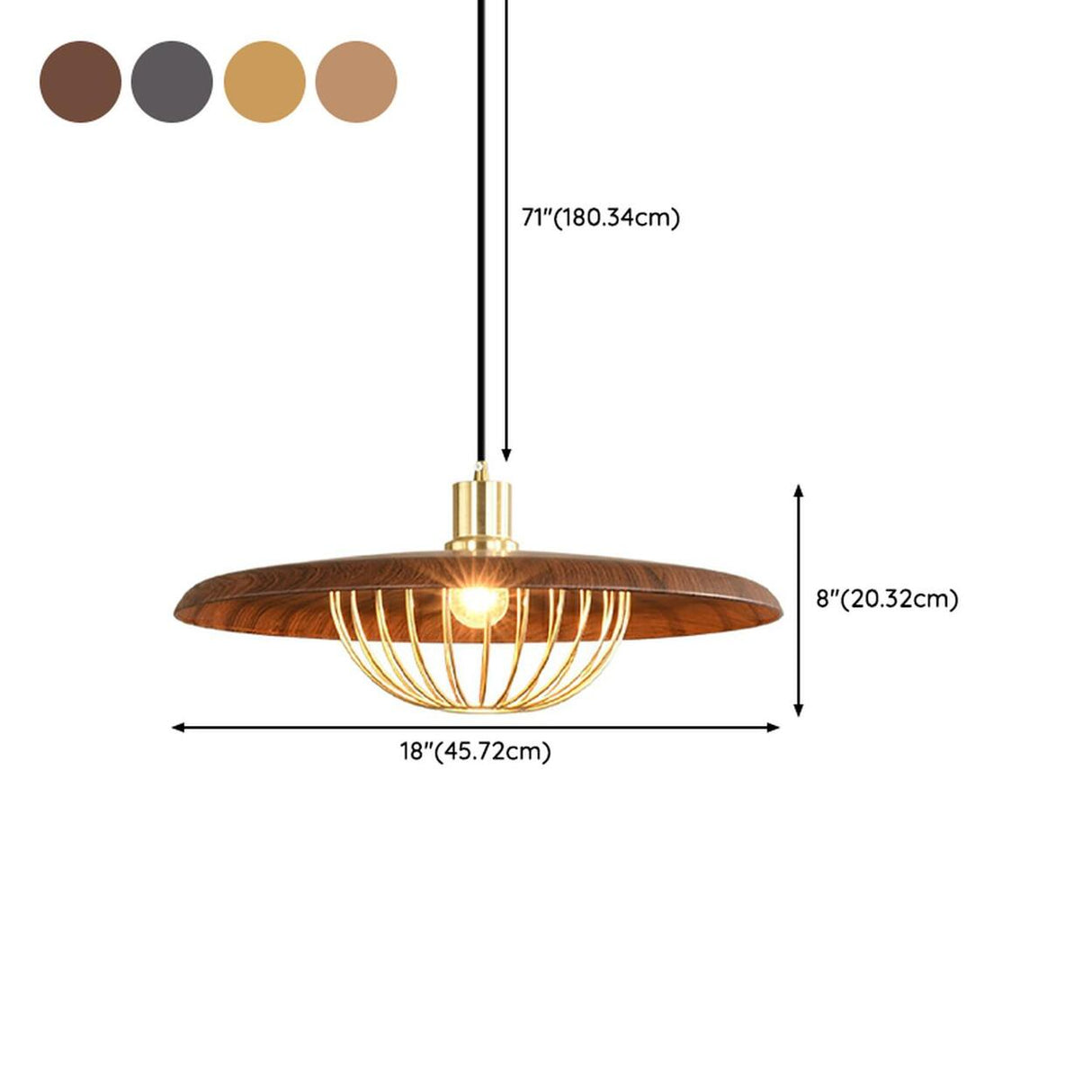 Modern Wooden Dome Wire Cage Dining Room Pendant Light Image - 23