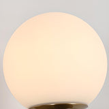 Modern Wooden Medium White Glass Ball Pendant Light Image - 10