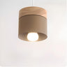 Modern Wooden Minimalist Cylinder Gray Pendant Light Image - 10