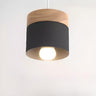 Modern Wooden Minimalist Cylinder Gray Pendant Light Image - 8