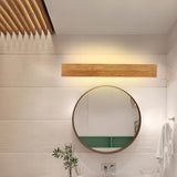 Modern Wooden Slat LED Vanity Light Fixture Image - 1