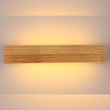 Modern Wooden Slat LED Vanity Light Fixture Image - 10