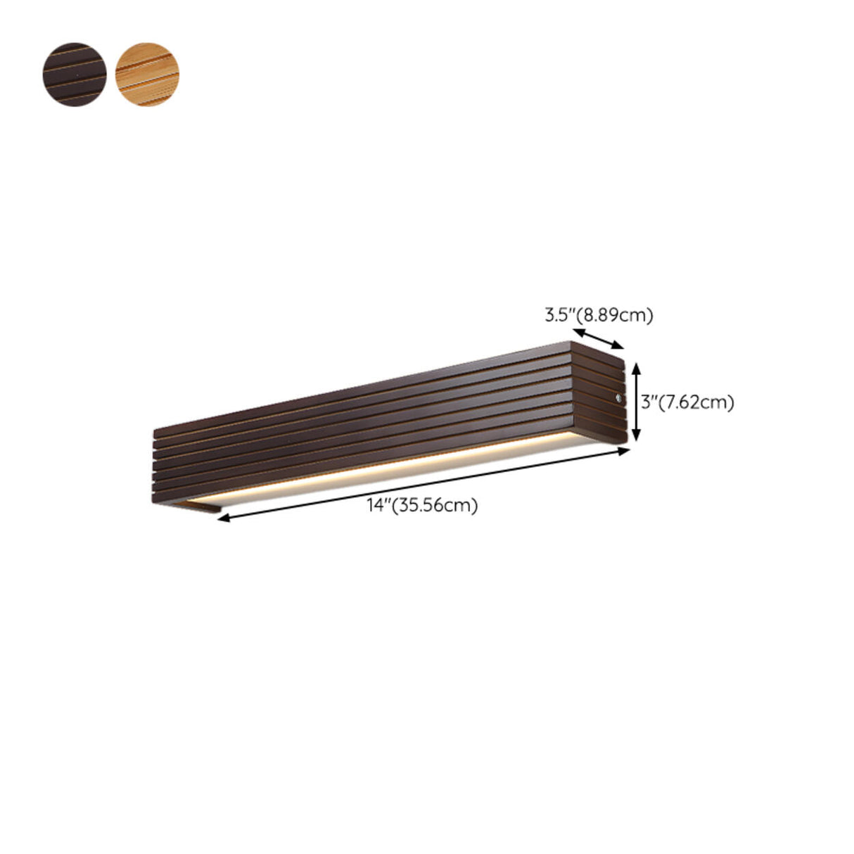 Modern Wooden Slat LED Vanity Light Fixture 