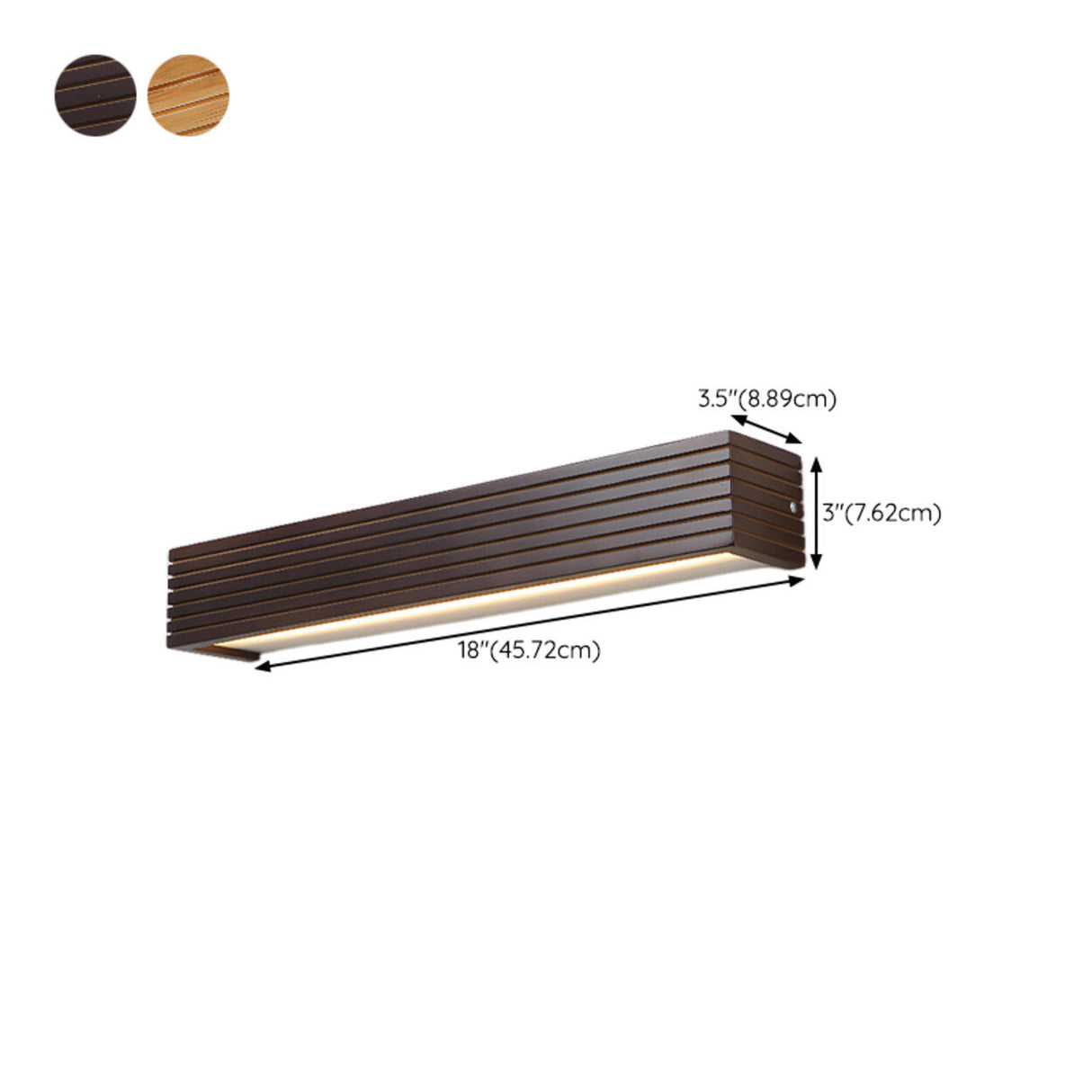 Modern Wooden Slat LED Vanity Light Fixture Image - 15