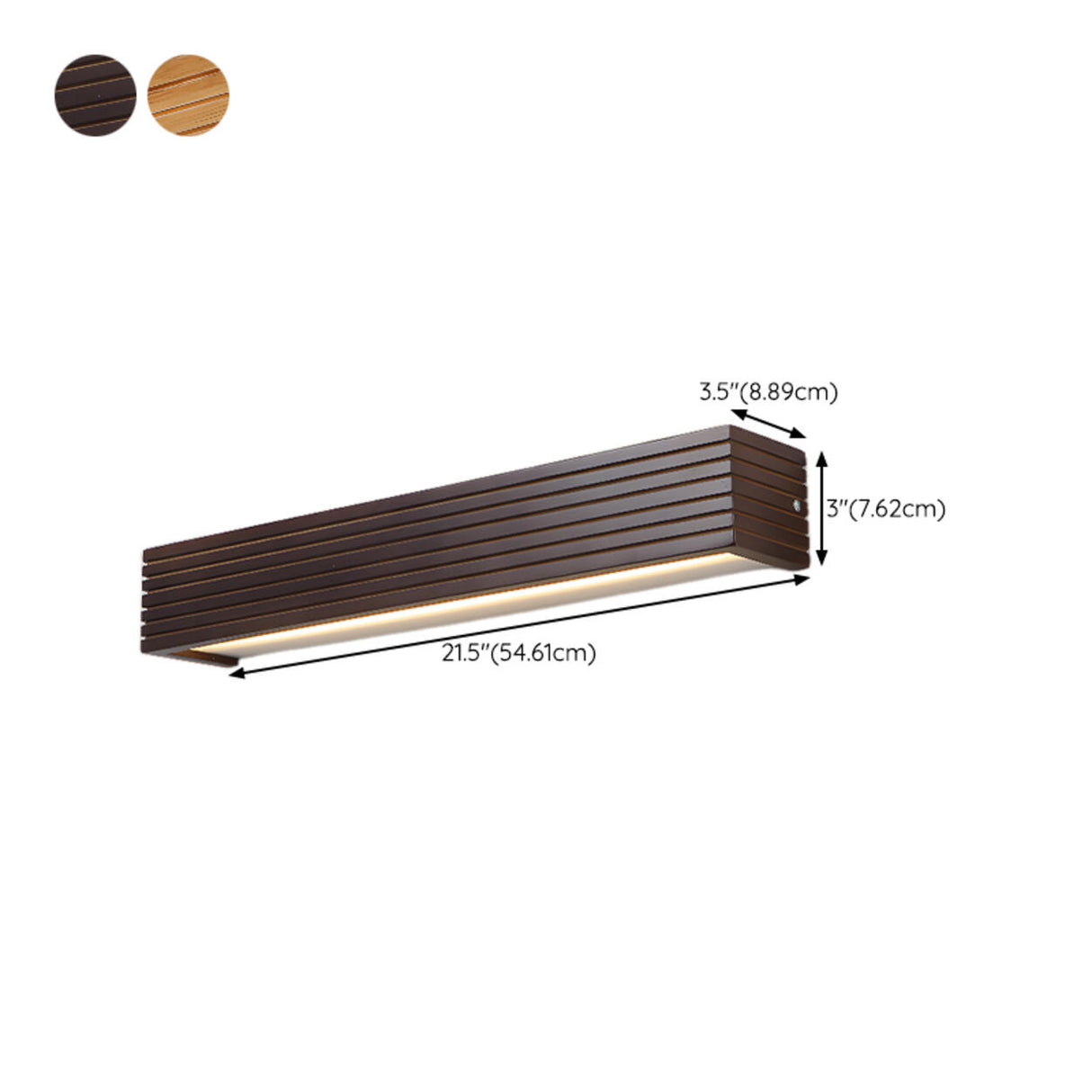 Modern Wooden Slat LED Vanity Light Fixture Image - 16