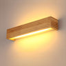 Modern Wooden Slat LED Vanity Light Fixture Image - 2